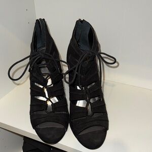 BCBGeneration Strappy Black Lace-Up Boots